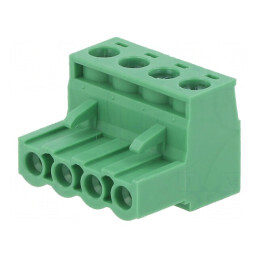 Regletă de conexiuni deconectabilă 5,08mm, 4 piste, mufe dreptunghiulare | Electronic-mag.ro | Componente Electronice