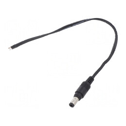 Cablu DC 5,5/2,5mm Mufă Dreaptă Negru 0,25m 2x0,5mm² | Electronic-mag.ro | Componente Electronice