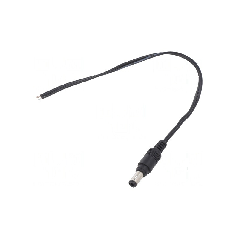Cablu DC 5,5/2,5mm Mufă Dreaptă Negru 0,25m 2x0,5mm² | Electronic-mag.ro | Componente Electronice
