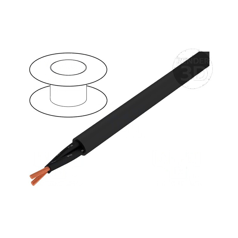 Cablu electric OZ-500-BK 2x0,5mm2 neecranat 300V, 500V cu litat negru | Electronic-mag.ro | Componente Electronice