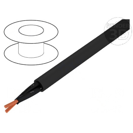 Cablu electric OZ-500-BK 2x0,5mm2 neecranat 300V, 500V cu litat negru | Electronic-mag.ro | Componente Electronice