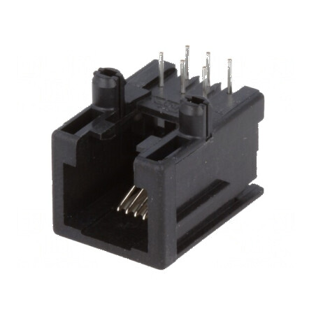 Conector RJ12 soclu 6 pini 6p6c THT | Electronic-mag.ro | Componente Electronice