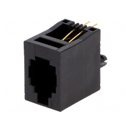 Conector RJ9 soclu 4 PIN 4p4c THT drept | Electronic-mag.ro | Componente Electronice