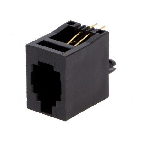 Conector RJ9 soclu 4 PIN 4p4c THT drept | Electronic-mag.ro | Componente Electronice