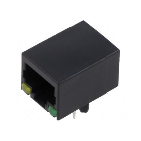 Conector RJ45 8p8c cu diodă LED THT | Electronic-mag.ro | Componente Electronice