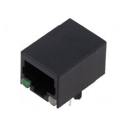 Conector RJ45 soclu PIN 8 cu diodă LED 8p8c THT | Electronic-mag.ro | Componente Electronice