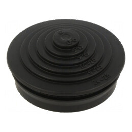 Manșon elastomer TPE negru pentru cablu Ø 0-28mm IP54 | Electronic-mag.ro | Componente Electronice