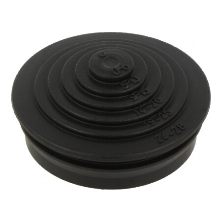 Manșon elastomer TPE negru pentru cablu Ø 0-28mm IP54 | Electronic-mag.ro | Componente Electronice