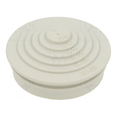 Manșon elastomer TPE gri deschis pentru cablu Ø0-28mm | Electronic-mag.ro | Componente Electronice