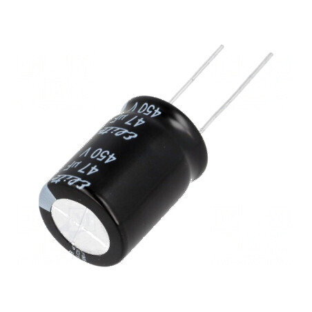 Condensator electrolitic THT 47uF 450V Ø18x31,5mm ±20% | Electronic-mag.ro | Componente Electronice