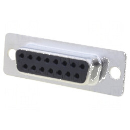 Mufă mamă D-Sub 15 pini pe cablu lipire, contacte bronz-fosfor | Electronic-mag.ro | Componente Electronice