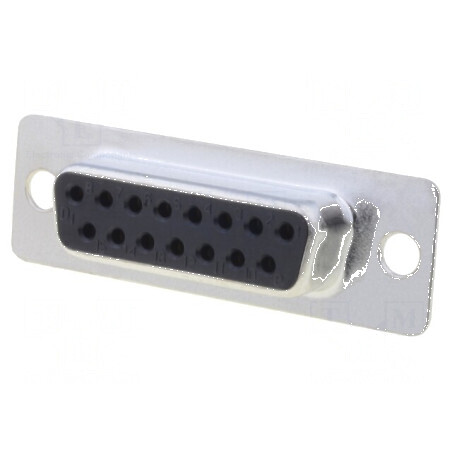 Mufă mamă D-Sub 15 pini pe cablu lipire, contacte bronz-fosfor | Electronic-mag.ro | Componente Electronice