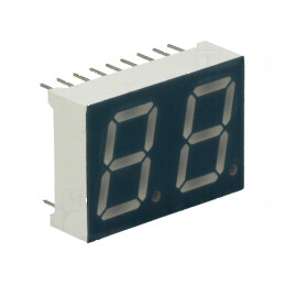 Afişaj LED 7 segmente 13,2mm 0,52 Nr.car: 2 galben-verde | Electronic-mag.ro | Componente Electronice