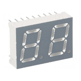 Afișaj LED 7 segmente 13,2mm 0,52 roșu catod 2 nr. | Electronic-mag.ro | Componente Electronice