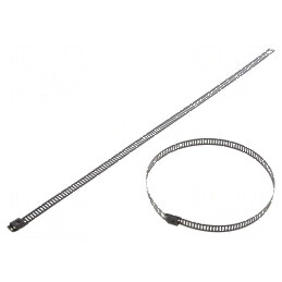 Colier de strângere negru perforat 300mm 7mm 445N | Electronic-mag.ro | Componente Electronice