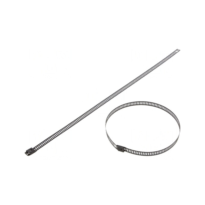 Colier de strângere negru perforat 300mm 7mm 445N | Electronic-mag.ro | Componente Electronice