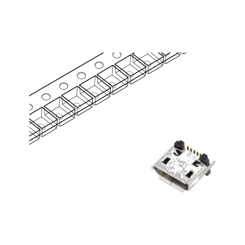 Conector USB B Micro Soclu SMT 5 PIN Vertical USB 2.0 1.8A | Electronic-mag.ro | Componente Electronice Conector USB B Micro Soclu SMT 5 PIN Vertical USB 2.0 1.8A | Electronic-mag.ro | Componente Electronice