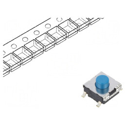 Microîntrerupător TACT SPST-NO 0,05A 24VDC SMD | Electronic-mag.ro | Componente Electronice