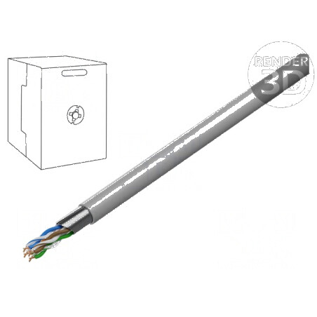 Cablu F/UTP 5e 4x2x0,5mm Cu PVC gri 305m Ø5,6mm | Electronic-mag.ro | Componente Electronice