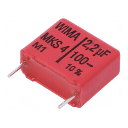 Condensator poliester 2,2uF 63VAC 100VDC 15mm THT | Electronic-mag.ro | Componente Electronice