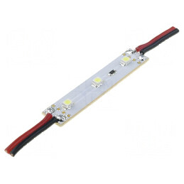 LED alb cald 0,24W 16lm 120° 3 diode 50x10mm 12VDC | Electronic-mag.ro | Componente Electronice