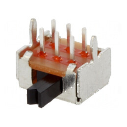 Comutator glisant DPDT 0,1A/12VDC ON-ON pentru montaj THT | Electronic-mag.ro | Componente Electronice