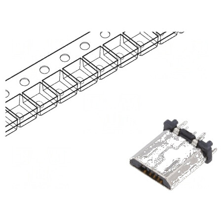 Conector USB B Micro THT 5 PIN 1,8A USB 2.0 | Electronic-mag.ro | Componente Electronice