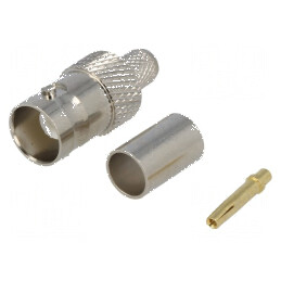 Conector BNC mamă drept 75Ω RG59 crimpat | Electronic-mag.ro | Componente Electronice