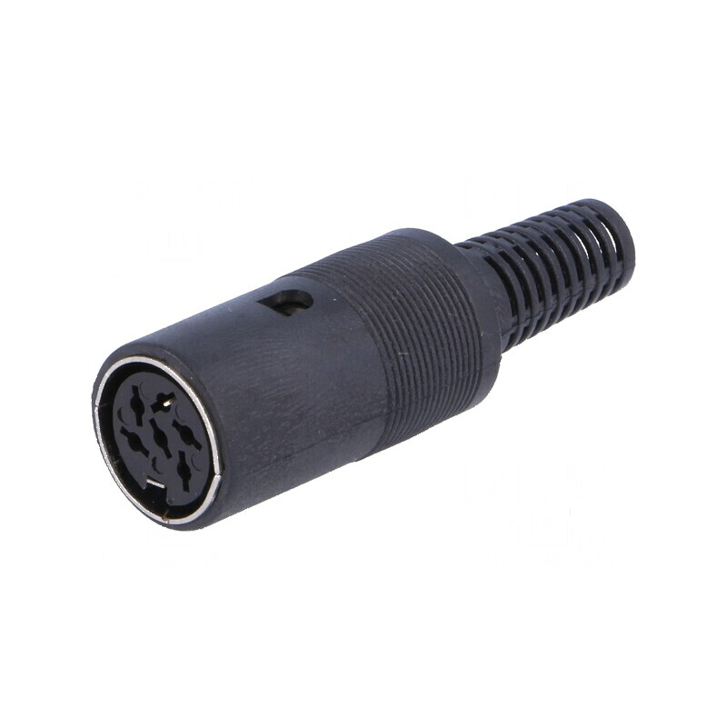 Conector DIN mufă mamă 6 pini 240° pe cablu | Electronic-mag.ro | Componente Electronice