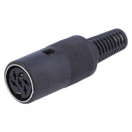 Conector DIN mufă mamă 6 pini 240° pe cablu | Electronic-mag.ro | Componente Electronice