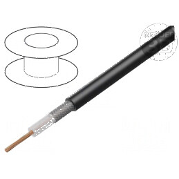 Cablu coaxial RG174A/U litat CCA PVC negru 2,8mm CPR Eca | Electronic-mag.ro | Componente Electronice