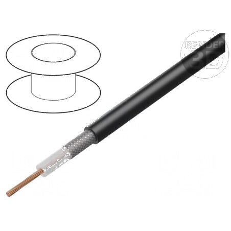 Cablu coaxial RG174A/U litat CCA PVC negru 2,8mm CPR Eca | Electronic-mag.ro | Componente Electronice