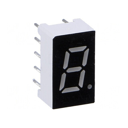 Afișaj LED 7 segmente 7,62mm 0,3 Nr.car: 1 ambră 40mcd | Electronic-mag.ro | Componente Electronice