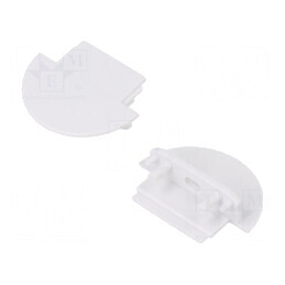 Obturator LED profil alb 2 buc ABS cu orificiu GROOVE14 | Electronic-mag.ro | Componente Electronice