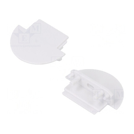 Obturator LED profil alb 2 buc ABS cu orificiu GROOVE14 | Electronic-mag.ro | Componente Electronice