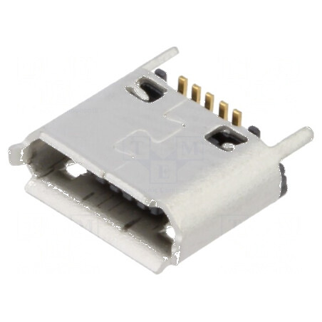 Conector USB B Micro Soclu SMT PIN 5 Verticale USB 2.0 1.8A | Electronic-mag.ro | Componente Electronice
