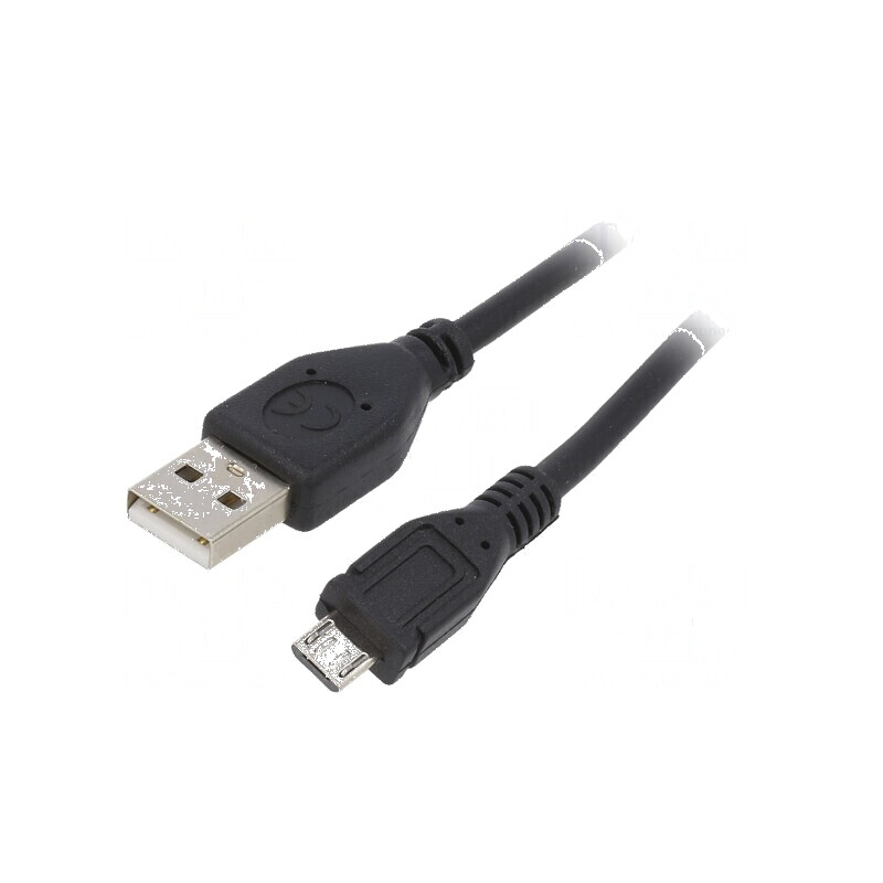 Cablu USB 2.0 A la micro B aurit 0,1m negru | Electronic-mag.ro | Componente Electronice
