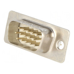 D-Sub HD 15 PIN Soclu Tată Drept THT 5A 15mΩ cu Placare Aurită - Conector Profesional | Electronic-mag.ro | Componente Electronice