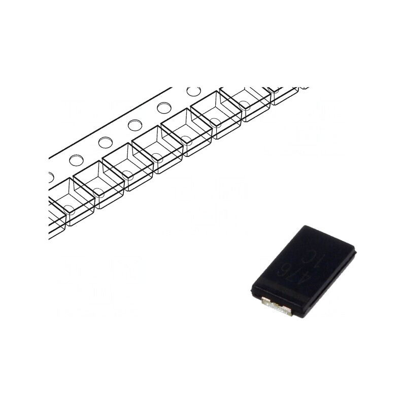 Condensator Hibrid SMD 47uF 16VDC 2917 ESR 40mΩ ECAS ±20% | Electronic-mag.ro | Componente Electronice Condensator Hibrid SMD 47uF 16VDC 2917 ESR 40mΩ ECAS ±20% | Electronic-mag.ro | Componente Electronice