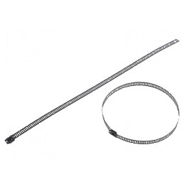 Colier de strângere din oțel inoxidabil AISI 304, Dimensiuni L: 300mm, W: 7mm | Electronic-mag.ro | Componente Electronice