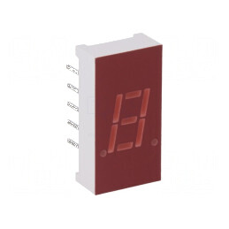Afişaj LED 7 segmente 7,62mm 0,3 Nr.car: 1 roşie catod - Display electronic pentru proiecte DIY | Electronic-mag.ro | Componente Electronice