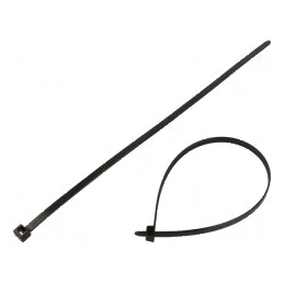 Colier de strângere din poliamidă L: 387mm W: 7,6mm 535N negru | Electronic-mag.ro | Componente Electronice