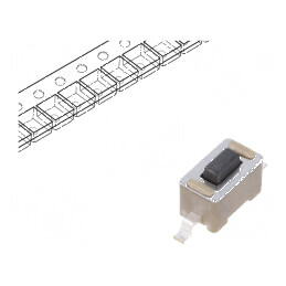 Microîntrerupător TACT SPST-NO 2, 0,05A/12VDC, SMT 1,77N - Comutator Compact pentru Aplicații Electrice | Electronic-mag.ro | Componente Electronice