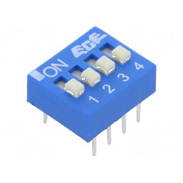Comutator DIP-SWITCH 4 Secțiuni OFF-ON 0,025A/24VDC pentru Aplicatii Electrice | Electronic-mag.ro | Componente Electronice