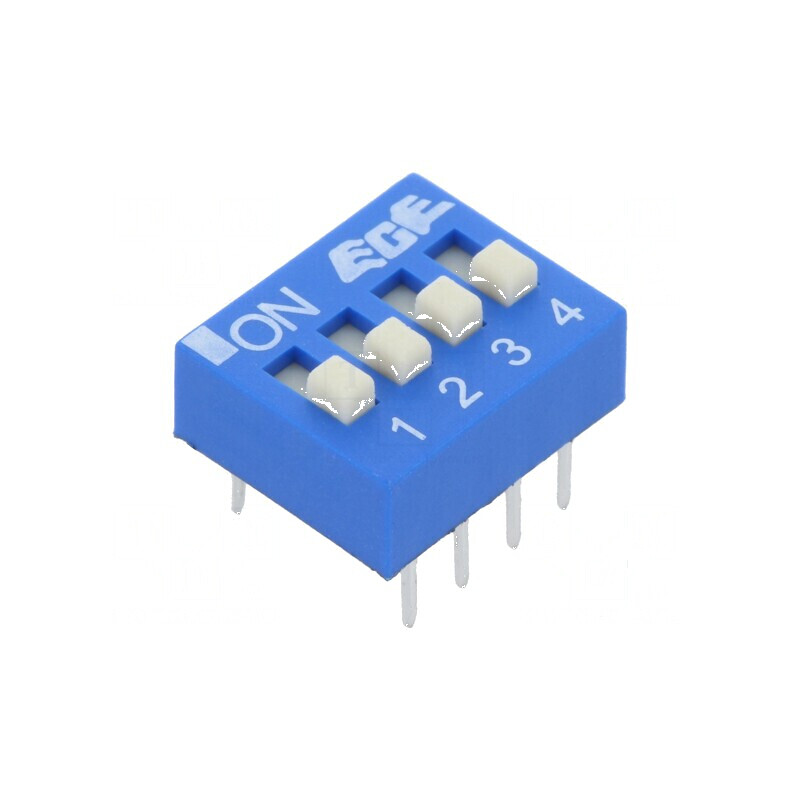 Comutator DIP-SWITCH 4 Secțiuni OFF-ON 0,025A/24VDC pentru Aplicatii Electrice | Electronic-mag.ro | Componente Electronice Comutator DIP-SWITCH 4 Secțiuni OFF-ON 0,025A/24VDC pentru Aplicatii Electrice | Electronic-mag.ro | Componente Electronice