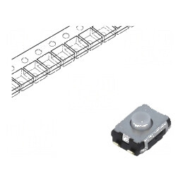 Microîntrerupător TACT SPST Pozitiv 2, 0,02A/15VDC SMT fără 2,5mm - Comutator Compact pentru Circuit Electric | Electronic-mag.ro | Componente Electronice
