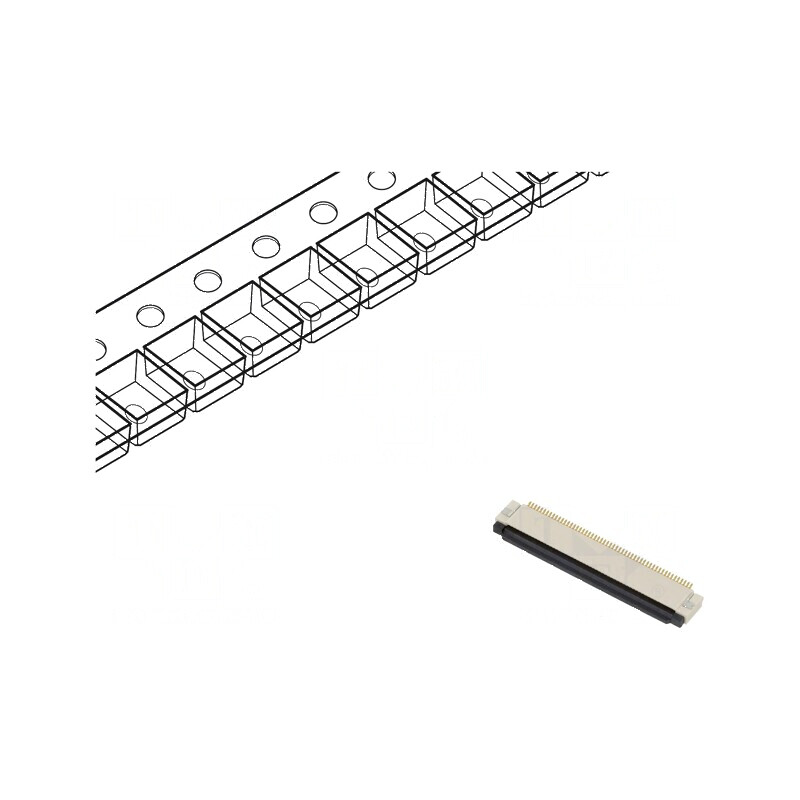 Conector FFC/FPC Orizontal ZIF 54 PIN SMT - 50V, 0.4A, Temperatură -25÷85°C | Electronic-mag.ro | Componente Electronice Conector FFC/FPC Orizontal ZIF 54 PIN SMT - 50V, 0.4A, Temperatură -25÷85°C | Electronic-mag.ro | Componente Electronice