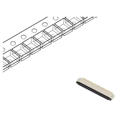 Conector FFC/FPC Orizontal ZIF 54 PIN SMT - 50V, 0.4A, Temperatură -25÷85°C | Electronic-mag.ro | Componente Electronice