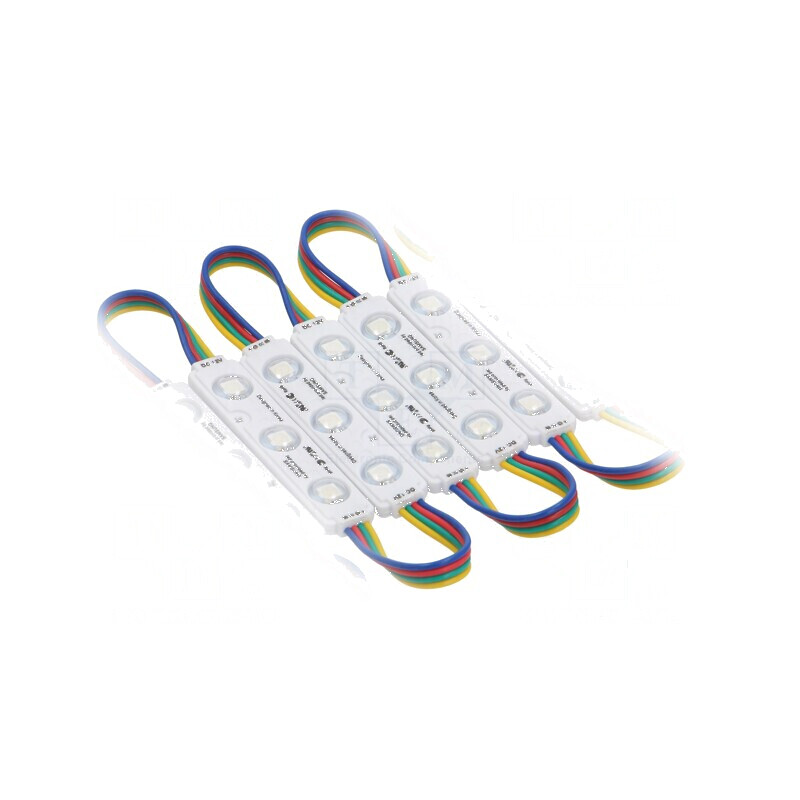 Banda LED RGB 0,72W IP67 cu unghi de dispersie 140°, 3 diode 5050, dimensiuni 75x15mm, 12VDC | Electronic-mag.ro | Componente Electronice Banda LED RGB 0,72W IP67 cu unghi de dispersie 140°, 3 diode 5050, dimensiuni 75x15mm, 12VDC | Electronic-mag.ro | Componente Electronice
