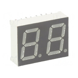 Afișaj LED cu 7 segmente 14,2mm 0,56" Nr.car: 2 Galben-Verde - Display Digital pentru Proiecte Electronics | Electronic-mag.ro | Componente Electronice